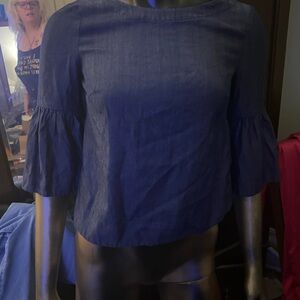 New White House Black Market Blue Blouse